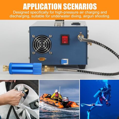 High Pressure PCP Air Filter Oil-Water Separator, 40MPa/5800Psi Inline Moisture Separator with 8mm Quick Connect, Complete Kit with 25 Filters, Sealing Rings & Gaskets for Air Compressor Pump (Yellow) in Saudi Arabia