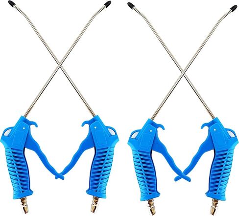 Air Blow Gun with Fixed Nozzle, High Flow Powerfu Pneumatic Tool for Air Compressor Accessories, Dust Removal Cleaning with Joint & Rubber Tip (Blue(4ack)) in Saudi Arabia
