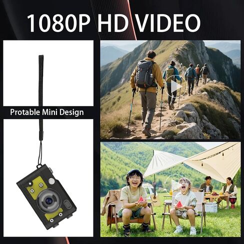 Mini Keychain Camera 64GB, 1080P Mini Retro Photo Video Camera, 120 Minute Battery Life Portable Tiny Digital Cam, Micro Video Camcorder for Travel Students Children, Green in Saudi Arabia