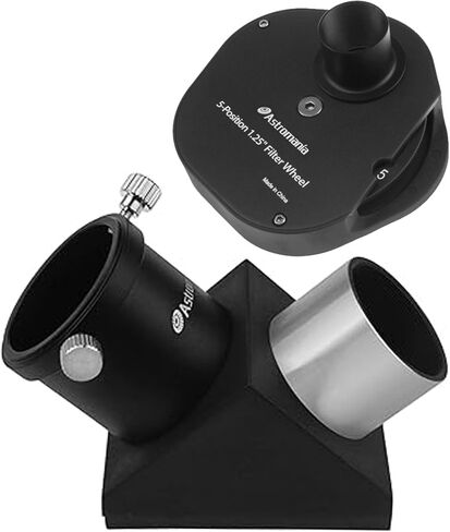 Astromania 1.25" Multiple 5-Position Filter Wheel for Telescope - Bundle with - 1.25" 90-Degree Diagonal Mirror in Saudi Arabia