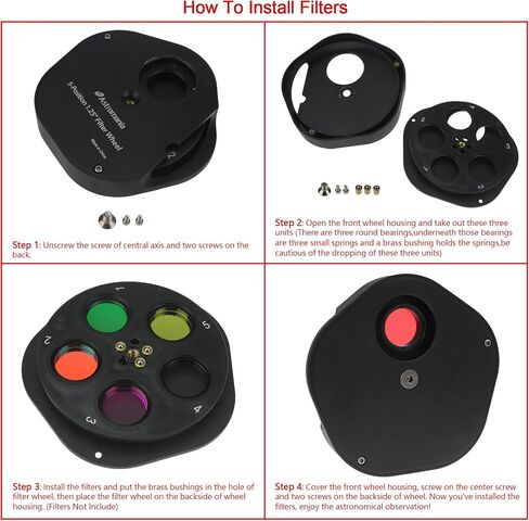 Astromania 1.25" Multiple 5-Position Filter Wheel for Telescope - Bundle with - 1.25" 90-Degree Diagonal Mirror in Saudi Arabia