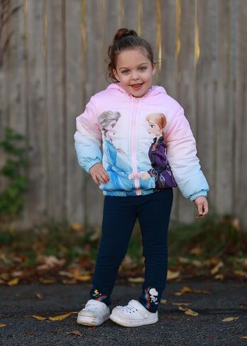 ديزني فروزن إلسا الأميرة بيل موانا ميني طفل فتاة سترة منتفخة خفيفة الوزن قابلة للحزم معطف الشتاء الدفء 2-10 سنوات in Kuwait