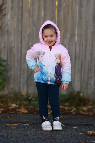 ديزني فروزن إلسا الأميرة بيل موانا ميني طفل فتاة سترة منتفخة خفيفة الوزن قابلة للحزم معطف الشتاء الدفء 2-10 سنوات in Kuwait