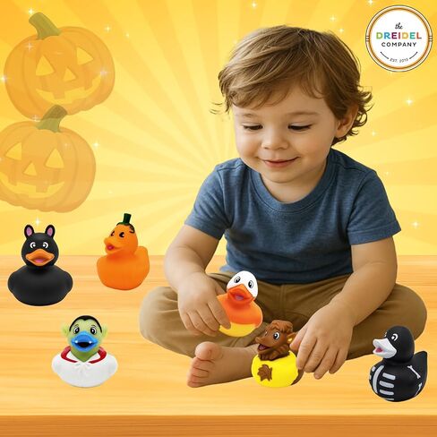 The Dreidel Company 6-Pack Halloween Rubber Duck Toy Duckies for Jeeping, Fun Bath Birthday Gifts Baby Showers Summer Beach and Pool Activity, 2 Inches in Saudi Arabia
