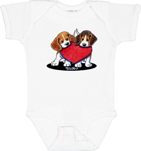 بدلة أطفال Inktastic Beagle Heartfelt Duo - KiniArt in Kuwait