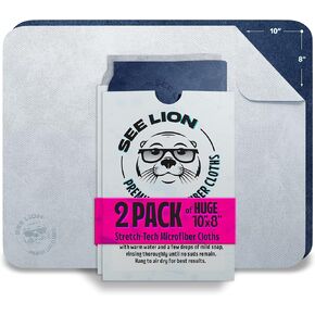 See Lion Swipes | Microfiber Lens Cleaning Cloths – Ultrasoft, Reusable Wipes for Glasses, Screens, and Lenses (Light Blue/Navy, 6-Pack) in Saudi Arabia
