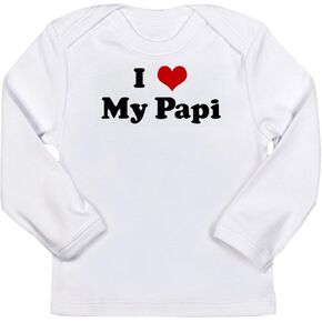 تي شيرت CafePress I Love My Papi بأكمام طويلة تي شيرت لطيف للأطفال الرضع بأكمام طويلة in Kuwait