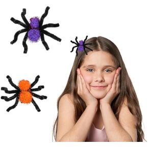 6-Pack Halloween Hair Clips - Bouncing Ghost, Spider with Bow & Pumpkin Face Spring Action Hair Accessories​ in Saudi Arabia