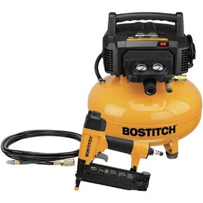 Bostitch 6 Gallon Pancake Air Compressor with 150 Max PSI, 2.6 CFM @ 90 PSI and 18 Gauge Brad Nailer Combo Kit in Saudi Arabia