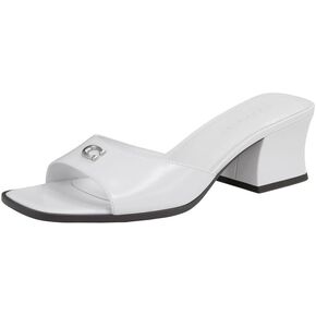 Coach Women's Sculpted C Block Heel Sandal Heeled, Optic White, 9 in Saudi Arabia