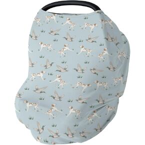 Camouflage Duck Hunting Car Seat Cover for Babies Green Mallard Ducks Plaids Stretchy 5-in-1 Cover Adjustable Car Canopy Cover Wild Ducks Nursery Breathable Nursing Cover-Up in Saudi Arabia