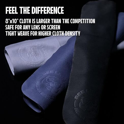 See Lion Swipes | Microfiber Lens Cleaning Cloths – Ultrasoft, Reusable Wipes for Glasses, Screens, and Lenses (Light Blue/Navy, 6-Pack) in Saudi Arabia