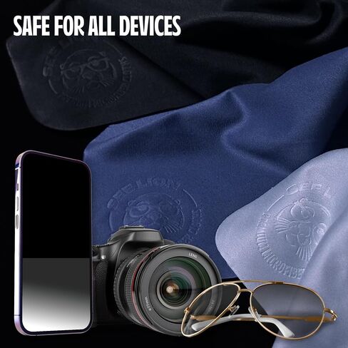 See Lion Swipes | Microfiber Lens Cleaning Cloths – Ultrasoft, Reusable Wipes for Glasses, Screens, and Lenses (Light Blue/Navy, 6-Pack) in Saudi Arabia