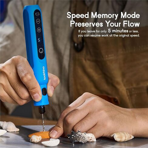 Cordless Rotary Tool Kit, 3.7V Wood Carving Tools with 5 Speed and 62 Accessories, Multi-Purpose Mini Rotary Tool for Sanding, Cutting, Engraving, Drilling, Polishing, DIY Creations, Blue in Saudi Arabia