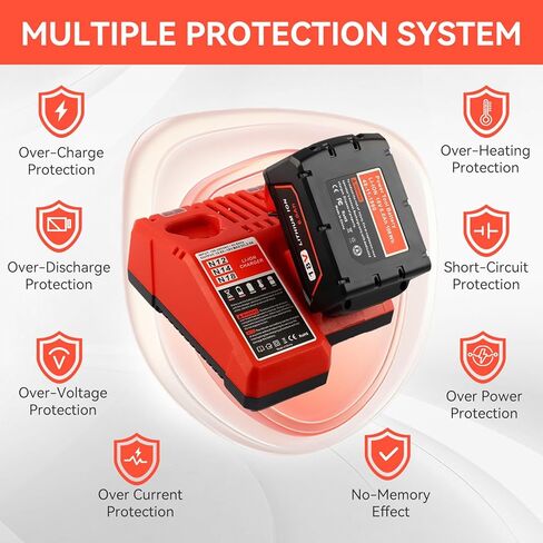 18V 6.0Ah Replacement for Milwaukee M18 Battery and 48-11-1840 Charger Combo (Not Made in Milwaukee) in Saudi Arabia