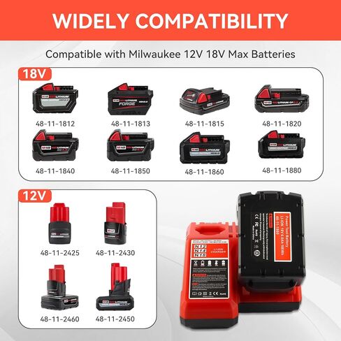 18V 6.0Ah Replacement for Milwaukee M18 Battery and 48-11-1840 Charger Combo (Not Made in Milwaukee) in Saudi Arabia