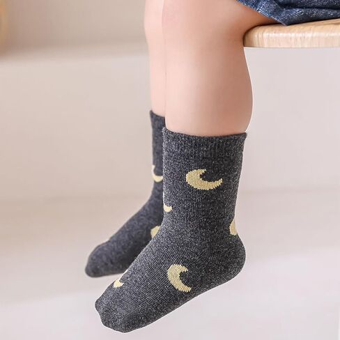 Boys Girls Cotton Ankle Socks, Toddler Striped Animal Print Cute Casual Tube Crew Socks for Baby Kids, 5 Pack in Saudi Arabia