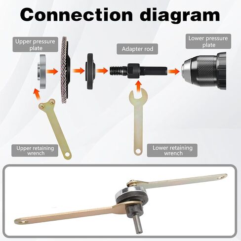 10mm Adjustable Rotary Driver Connecting Rod Set, Drill Angle Grinder Adapter Kit with Spanner, Replacement Flange Nuts, 2 Sets in Saudi Arabia