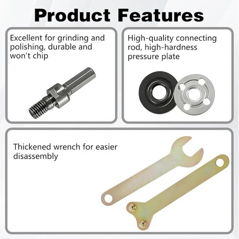 10mm Adjustable Rotary Driver Connecting Rod Set, Drill Angle Grinder Adapter Kit with Spanner, Replacement Flange Nuts, 2 Sets in Saudi Arabia