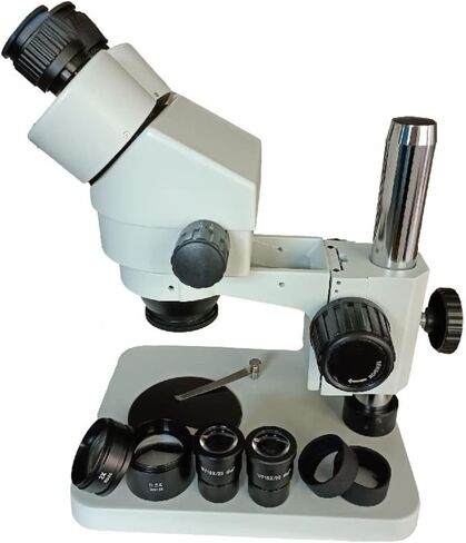 مجموعة مجهر 3.5X-90X مجهر ألومنيوم مجهر 0.5X 2.0X مساعد بارلو لين 10X عدسات زجاجية بصرية 76 مم حامل تركيز مربع القاعدة محولات عدسة المجهر in Saudi Arabia