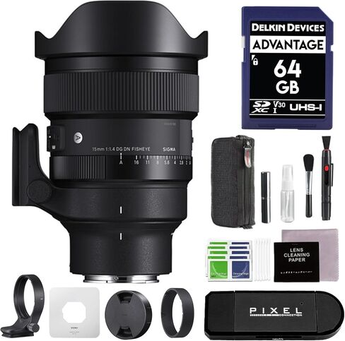 Sigma 15mm f/1.4 DG DN Diagonal Fisheye Art Lens for Sony E-Mount with Pixel Advanced Accessories & Travel Bundle | 478965 | Extended 3 Years Sigma Warranty | Sigma 15mm f1.4 e Mount in Saudi Arabia