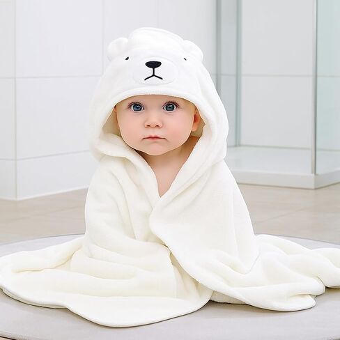 Hooded Baby Bath Towel, Pink Design, Soft and Absorbent (Blue) in Saudi Arabia