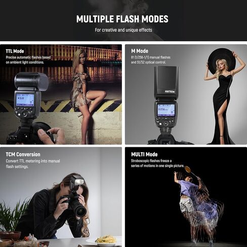 NEEWER NW760-C TTL Flash Speedlite Compatible with Canon DSLR Cameras, 76Ws GN60 2.4G 1/8000s HSS Speedlight, TCM Conversion, 230 Full Power Flashes, 0.1-2.7s Fast Recycling Flashlight in Saudi Arabia