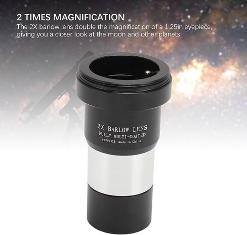 Diyeeni 2X Barlow Lens, Multi Coated Barlow Lens with Dust Cover, M42x0.75mm Male Thread, M28.6x0.6mm Female Thread, for 1.25in Astronomical Telescope Eyepieces in Saudi Arabia