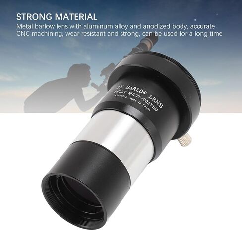 Diyeeni 2X Barlow Lens, Multi Coated Barlow Lens with Dust Cover, M42x0.75mm Male Thread, M28.6x0.6mm Female Thread, for 1.25in Astronomical Telescope Eyepieces in Saudi Arabia