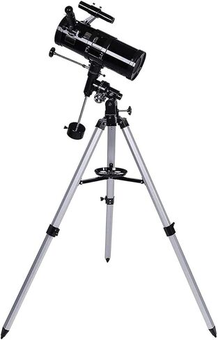 110mm Reflector Telescope for Beginners & Adults, 500X Magnification, 1000mm Focal Length, Adjustable Aluminum Tripod, Dual Purpose for Terrestrial & Astronal Viewing, Black in Saudi Arabia