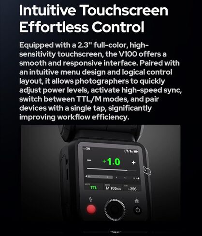 فلاش كاميرا GODOX V100 V100-S TTL Li-Ion مستدير، 1/8000 HSS 100Ws 2.4GTTL فلاش، شاشة OLED، ضوء تشكيل LED مدمج 2 وات، متوافق مع كاميرات سوني (إصدار ترقية GODOX V1-PRO-S) in Saudi Arabia