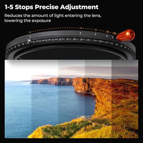 K&F CONCEPT 95mm Black Diffusion Mist Effect 1/4 & Variable ND2-32(1-5 Stops) & Circular Polarizing Filter CPL-in 1 HD Lens Filter with 28 Multi-Coatings for Camera Lenses (Nano-X Series) in Saudi Arabia