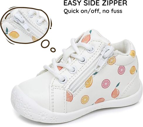 أحذية Blikcon Baby First Walker - أحذية للرضع بنعل ناعم مع سحاب جانبي وبطانة مريحة، صندوق عريض عند الأصابع للمشي المبكر (6-24 شهرًا) in Kuwait