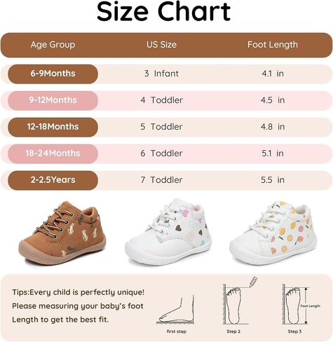 أحذية Blikcon Baby First Walker - أحذية للرضع بنعل ناعم مع سحاب جانبي وبطانة مريحة، صندوق عريض عند الأصابع للمشي المبكر (6-24 شهرًا) in Kuwait