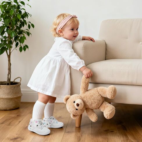 أحذية Blikcon Baby First Walker - أحذية للرضع بنعل ناعم مع سحاب جانبي وبطانة مريحة، صندوق عريض عند الأصابع للمشي المبكر (6-24 شهرًا) in Kuwait