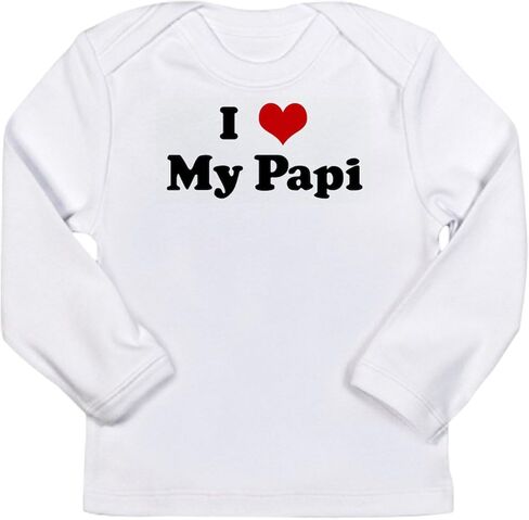 تي شيرت CafePress I Love My Papi بأكمام طويلة تي شيرت لطيف للأطفال الرضع بأكمام طويلة in Saudi Arabia