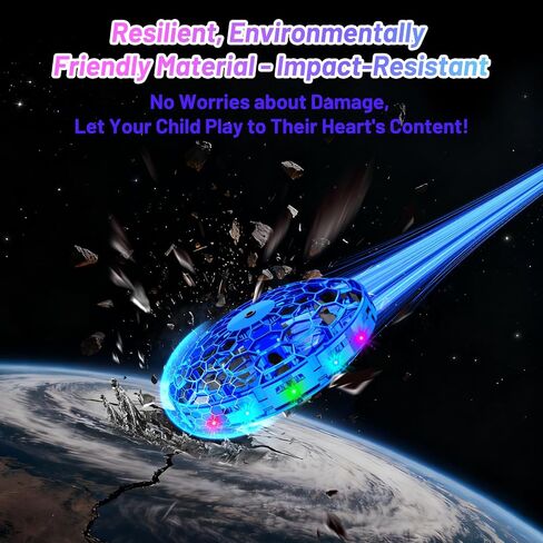 لعبة طائرة بدون طيار صغيرة تعمل يدويًا 2025 للأطفال، كرة UFO الطائرة، دوران 360 درجة وأضواء LED مبهرة، ألعاب رائعة للأطفال بعمر 6 7 8 9 10 11 12+ للأولاد والبنات في سن 12 عامًا (أزرق) in Kuwait