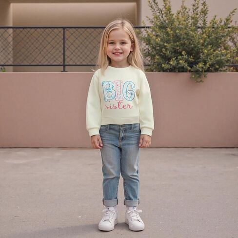 GOOCHEER Big Sister Little Sister Matching Outfit Newborn Baby Girl Long Sleeve Romper Toddler Girl Sweatshirt Pullover Top in Saudi Arabia