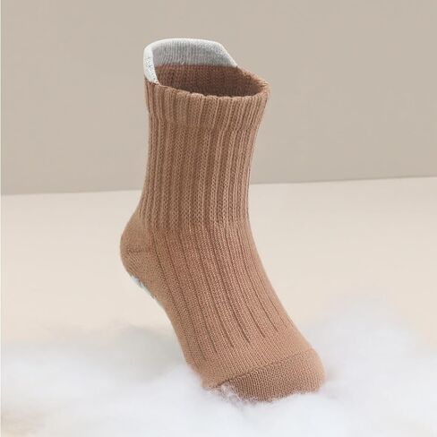 Exegawe 8 Pairs Toddler Non Slip Socks for Boys Girls, Baby Kids Cotton Seamless Crew Anti Skid Gripper Socks 0-5 Years Old in Kuwait