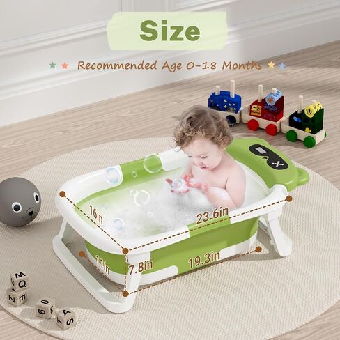 AVIDOR Baby Bathtub,Collapsible Bathtub for Newborn to Toddler,Durable Essential Infant Bath Tub,Portable Travel Baby Tub with Soft Cushion,No-Slip Hanging and Detachable(Grey) in Saudi Arabia