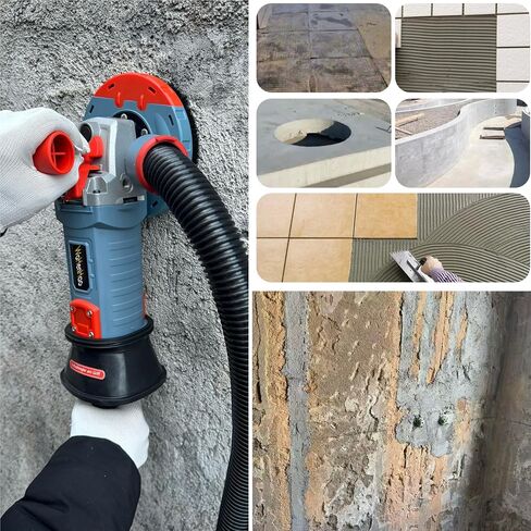 5 Inch Concrete Planer 1500W with Dust Extraction Shroud and Diamond Cup Wheel, Floor Carpet Vinyl & Tile Adhesive Removal Machine (With x2 Grinding Wheel) in Saudi Arabia