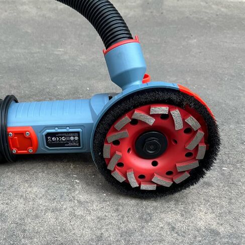 5 Inch Concrete Planer 1500W with Dust Extraction Shroud and Diamond Cup Wheel, Floor Carpet Vinyl & Tile Adhesive Removal Machine (With x2 Grinding Wheel) in Saudi Arabia
