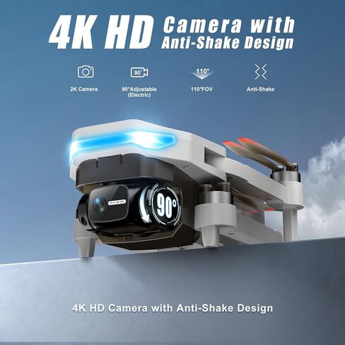 Drones with Camera for Adults 4K, GPS Auto Return, Waypoint Flight, Orbit Fly, GPS Follow, Gesture Control, Foldable Drone with Brushless Motor, 249g Light, 48 Mins Flight Time with 2 Batteries in Saudi Arabia