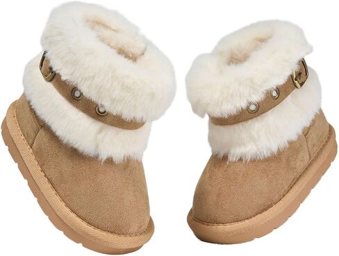 Newsonet Baby Snow Winter Boots Girls Boys Cold Weather Faux Fur Shoes 6 9 12 18 24 Months in Kuwait