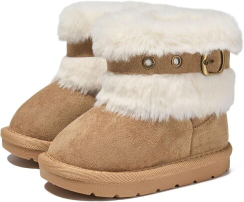 Newsonet Baby Snow Winter Boots Girls Boys Cold Weather Faux Fur Shoes 6 9 12 18 24 Months in Kuwait