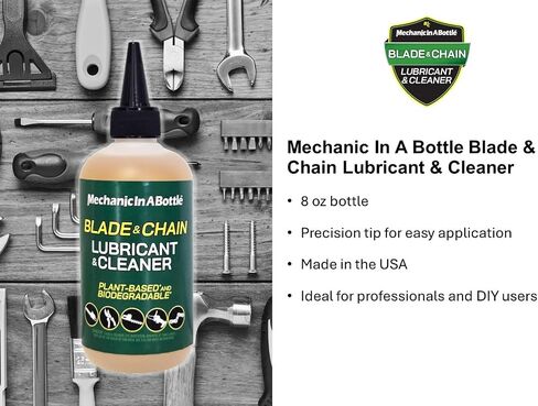 Mechanic in A Bottle Blade & Chain Shield: Advanced Bio-Lubricant Cleaner - Plant-Based, Biodegradable, Penetrating Protection for Tools, Bike Chains, Garage Doors, Saws & More, 8 oz in Saudi Arabia