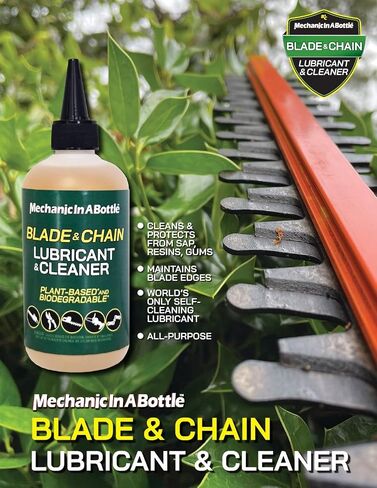 Mechanic in A Bottle Blade & Chain Shield: Advanced Bio-Lubricant Cleaner - Plant-Based, Biodegradable, Penetrating Protection for Tools, Bike Chains, Garage Doors, Saws & More, 8 oz in Saudi Arabia