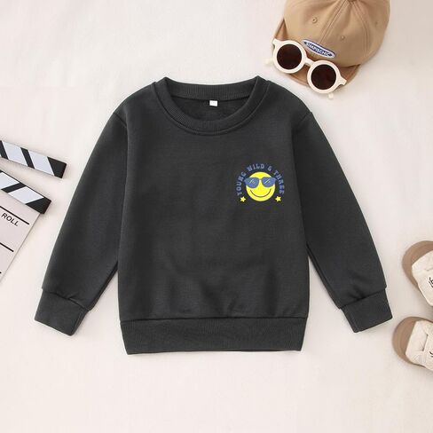MODNTOGA Toddler Boy Young Wild Three Sweatshirt Cute Face Graphic Birthday Shirt Long Sleeve Funny Print Pullover Bday Tops in Saudi Arabia