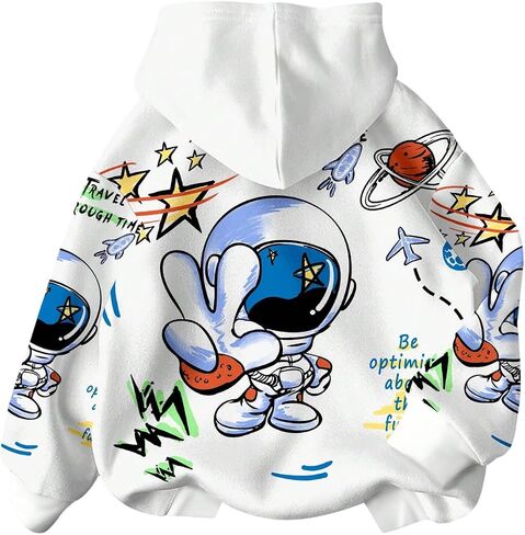 SOLY HUX Toddler Boy's Graphic Hoodie Cartoon Letter Print Long Sleeve Hooded Sweatshirt Cute Casual Pullover Tops in Saudi Arabia