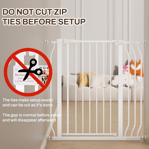 ELEVON Baby Gate for Stairs Doorways, Safety Pet Gate with Auto-Close/Hold-Open Features, Fits Openings 29.1" to 38.5", 36" Tall, Easy Pressure Mounted Walk Through Baby Dog Gate, White in Saudi Arabia